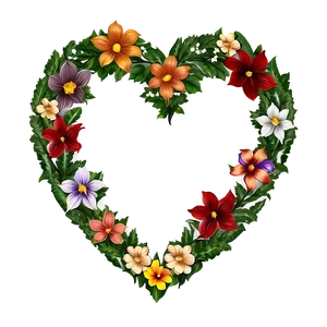 Heart Shaped Flower Border PNG 12