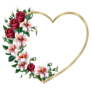Heart Shaped Flower Border PNG Daj76
