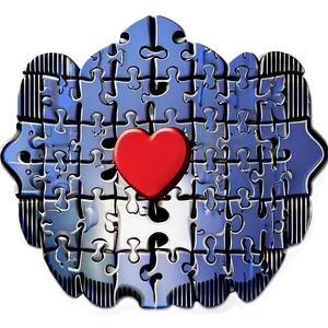 Heart Shaped Jigsaw PNG 06112024 PNG