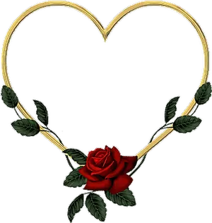 Heart Shaped Rose Frame PNG image