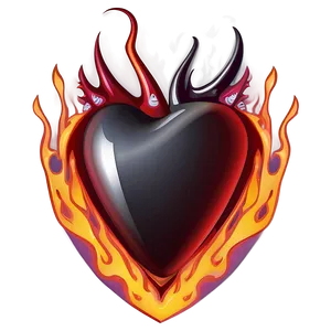 Heart Vector With Flames PNG 06132024