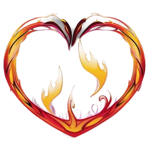 Heart Vector With Flames PNG 06132024