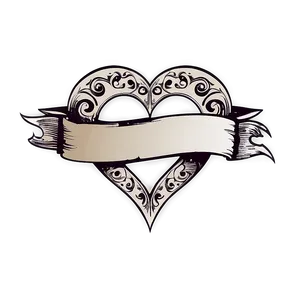 Heart With Banner Tattoo PNG Xcs78 PNG