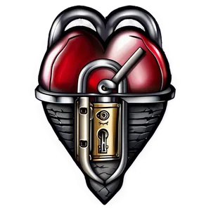 Heart With Lock Tattoo PNG 06202024 PNG