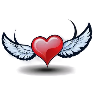 Heart With Wings Clipart PNG 06132024
