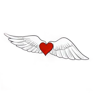 Heart With Wings Sketch PNG 06202024