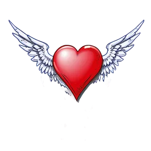 Heart With Wings Sketch Png 06202024 PNG image