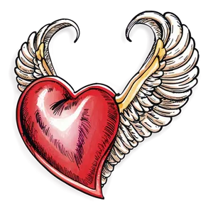 Heart With Wings Sketch PNG Aqj