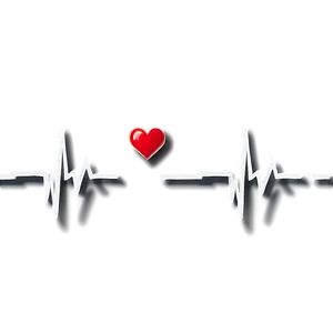 Heartbeat Line With Shadow Effect PNG Ktb