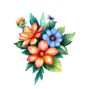 Heartfelt Watercolor Flower PNG 06272024 PNG