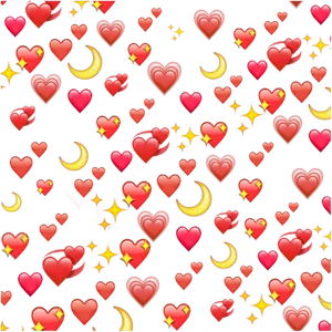 Heartsand Moons Pattern PNG