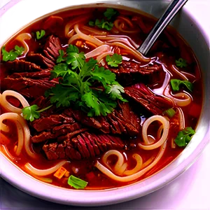 Hearty Beef Noodle Soup Png 6 PNG image