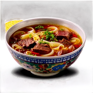 Hearty Beef Noodle Soup Png Ocm PNG image