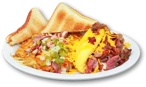 Hearty Omelette Breakfast Plate
