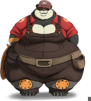 Heavy Panda Team Fortress2 Fan Art PNG image