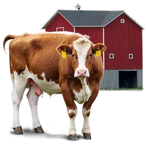 Heifer And Barn Scene Png 86 PNG image