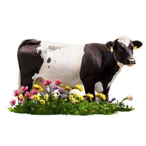 Heifer With Flowers Png 50 PNG image