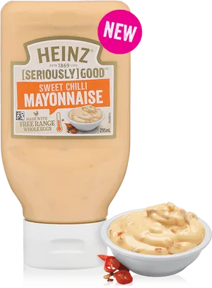 Heinz Sweet Chilli Mayonnaise New Product PNG image