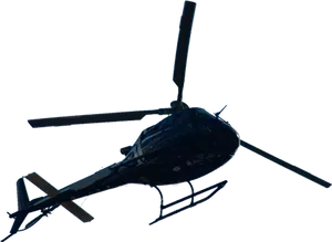 Helicopter Silhouette Against Dark Background PNG image