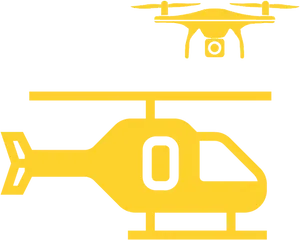 Helicopterand Drone Silhouettes PNG image
