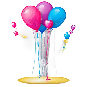 Helium Pink Balloons Floating PNG 75