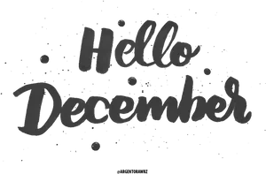 Hello December Greeting PNG image