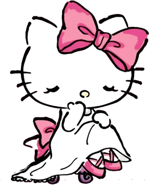 Hello Kitty Black Silhouettewith Pink Bow