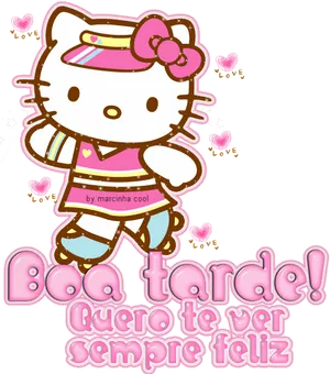 Hello Kitty Boa Tarde Wish PNG image