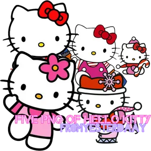 Hello Kitty Characters Compilation PNG image