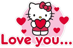 Hello Kitty Love You Graphic PNG image