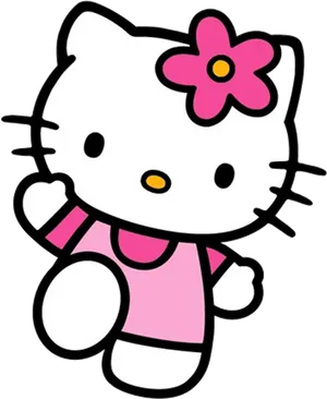 Hello Kitty Pink Outfit Flower PNG image