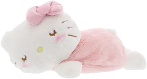 Hello Kitty Plush Lying Down PNG image