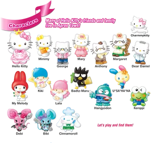 Hello Kittyand Friends Apron Town PNG image