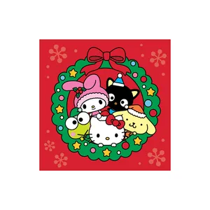 Hello Kittyand Friends Christmas Wreath PNG image