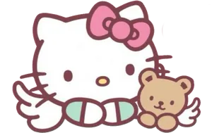 Hello Kittyand Teddy Bear PNG image