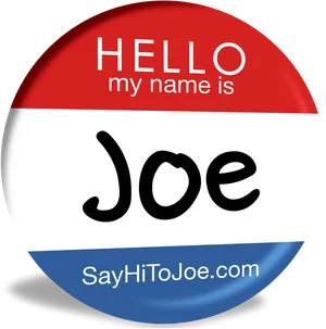 Hello My Name Is Joe Badge PNG image