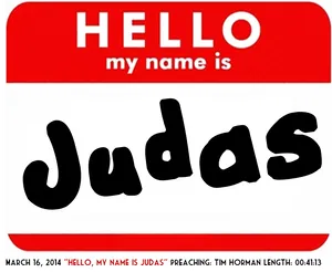 Hello My Name Is Judas Label PNG image