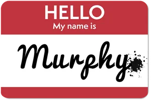 Hello My Name Is Murphy Name Tag PNG image