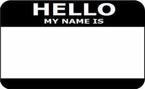 Hello My Name Is Sticker Template PNG image