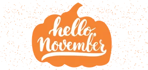 Hello November Pumpkin Graphic PNG image