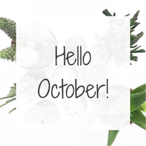 Hello October Floral Greeting PNG image