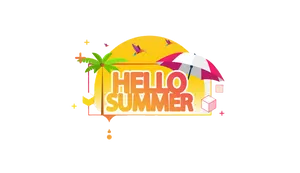 Hello Summer Greeting Design PNG image