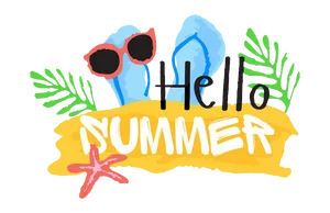 Hello Summer Greeting Graphic PNG image