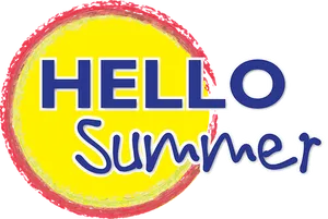 Hello Summer Greeting PNG image