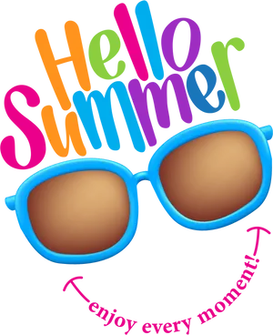 Hello Summer Sunglasses Clipart PNG image