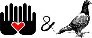 Helping Handsand Pigeon Silhouette PNG