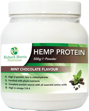Hemp Protein Powder Mint Chocolate Flavor PNG image