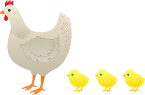 Henand Chicks Illustration PNG image