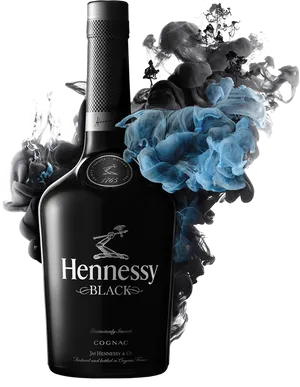 Hennessy Black Cognac Bottlewith Smoke PNG image