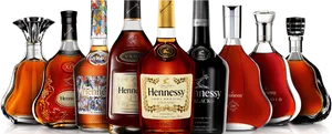 Hennessy Cognac Bottle Collection PNG image
